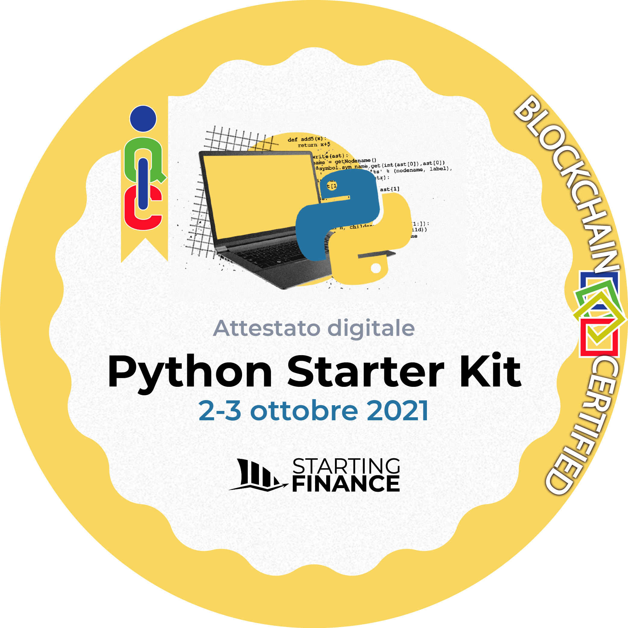 Masterclass Python Starter Kit | Starter | Streaming | 2-3 ottobre 2021